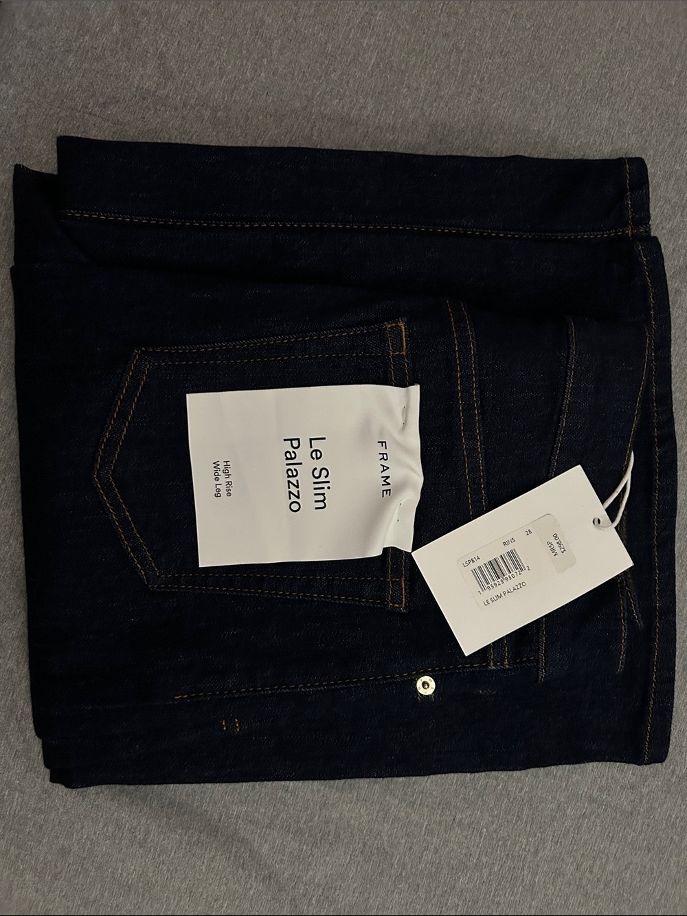 Frame Denim Le Slim Palazzo High Rise Wide Leg Jeans - Dark Indigo